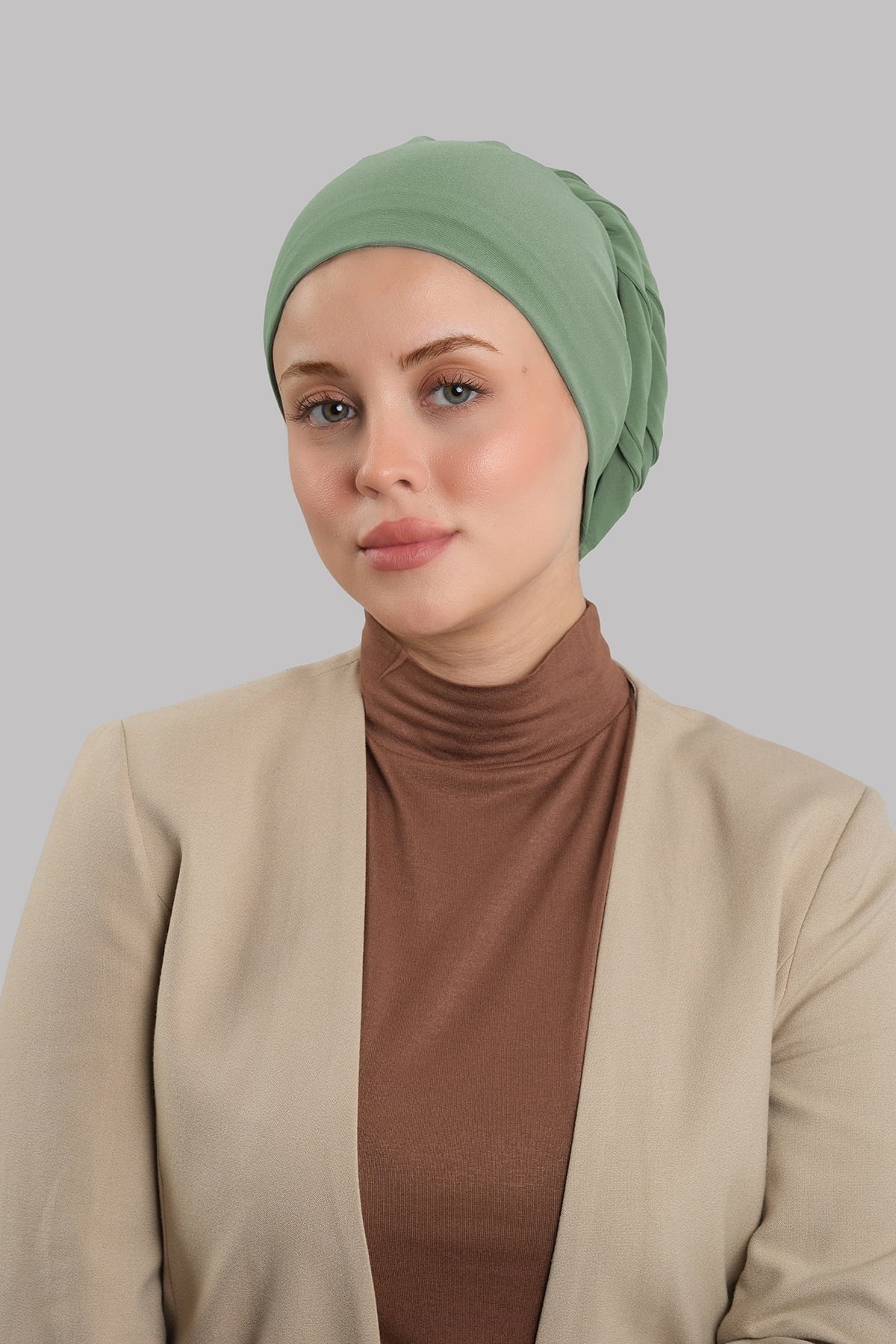 Yağ yeşili Versa Kuyruklu Pratik Tesettür Bone Sandy Büzgülü 2515_36