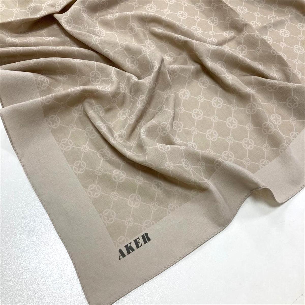 Aker Bej Kaliteli Tasarım Monogram Eşarp