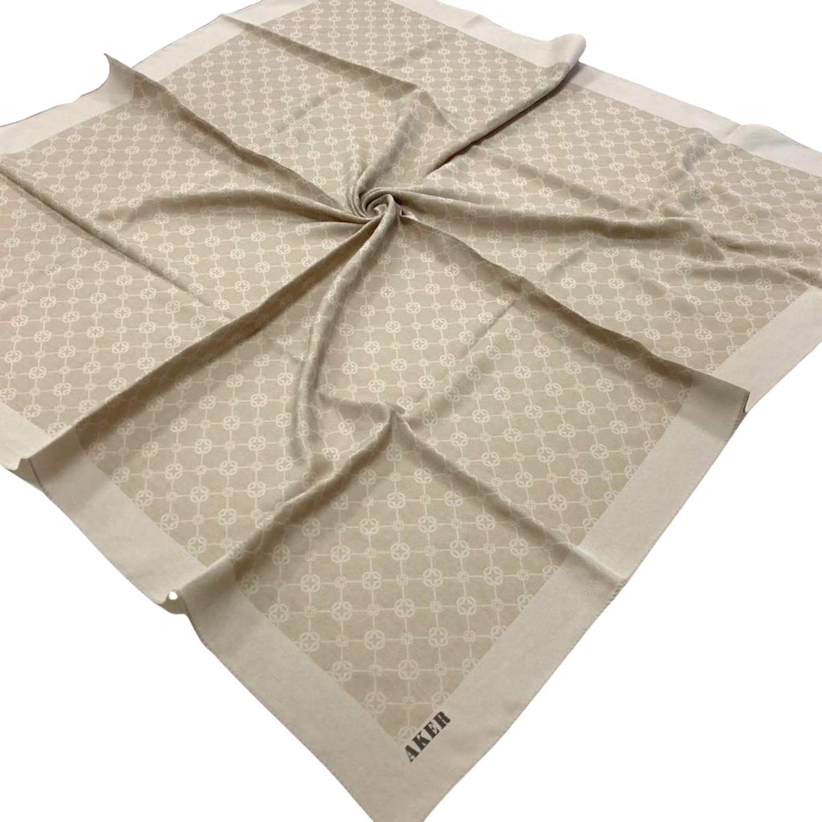 Aker Bej Kaliteli Tasarım Monogram Eşarp