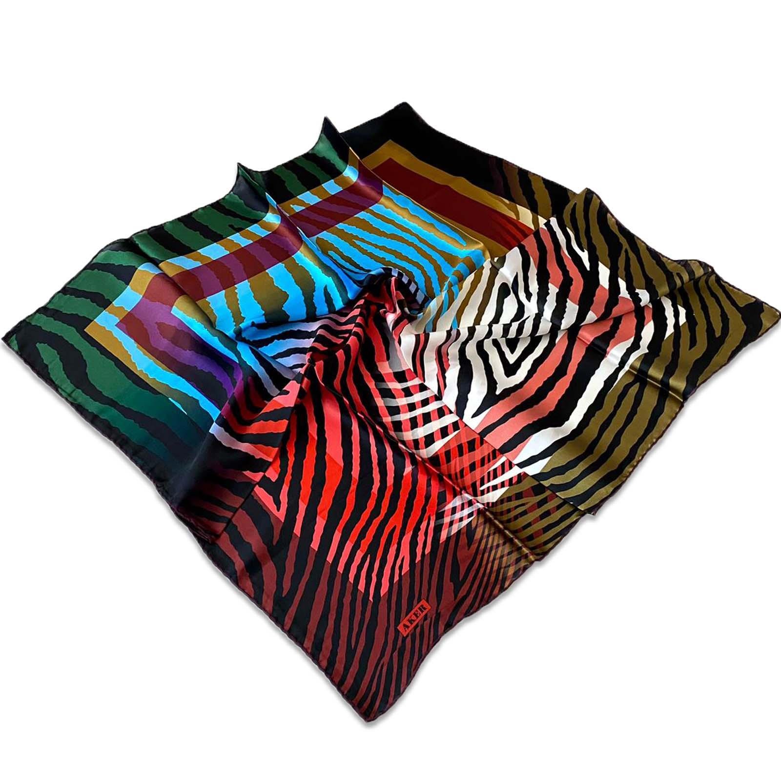 Aker Kusursuz Bordo Zebra Desen İpek Eşarp