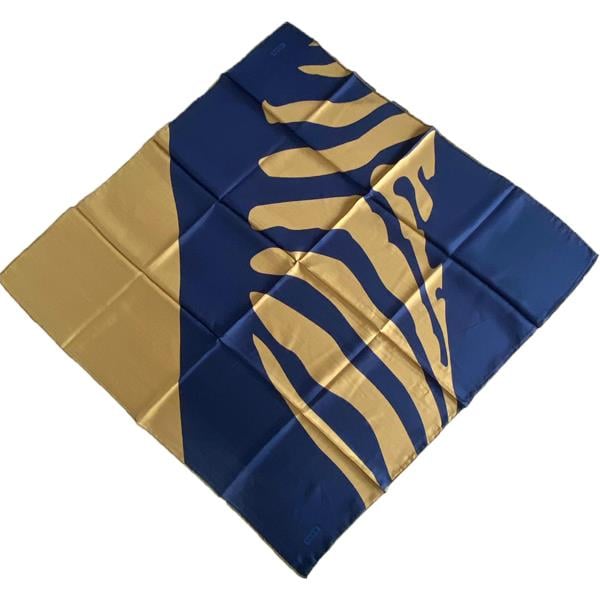 Aker Defolu Tivil İpek Eşarp 35913 Lacivert-Hardal