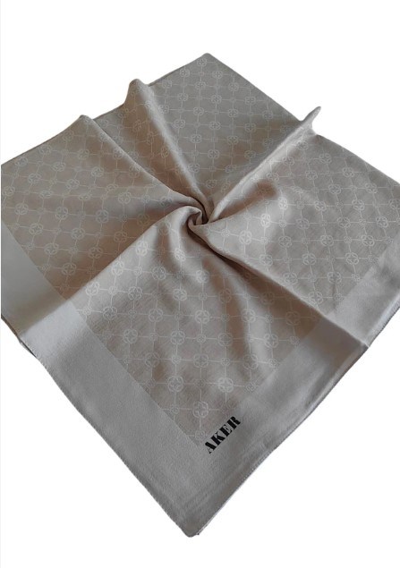 Aker Elegance Eşarp 1090500 933 Bej Monogram Desen