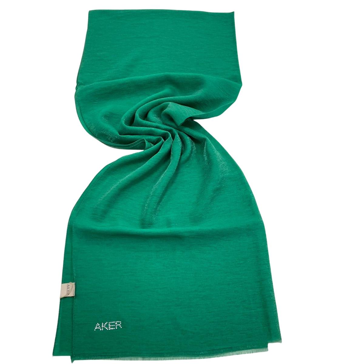Benetton Yeşili Parlak Şıklık Şalı