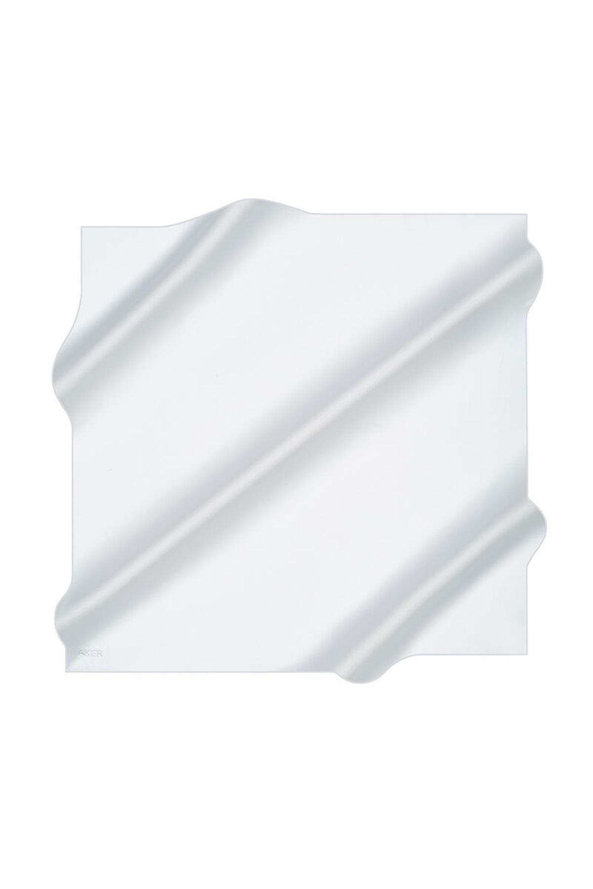 Aker Kar Beyaz Saf İpek Lüks Kristal Eşarp