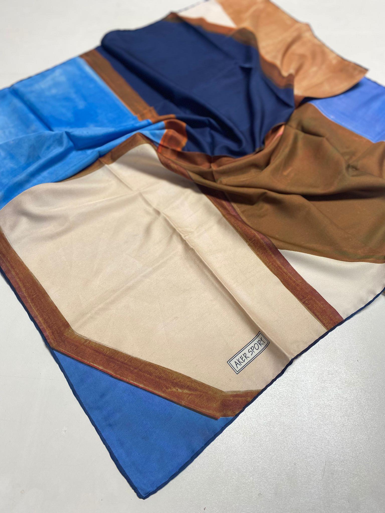 Aker Polyester Eşarp  6967797 - 921 Krem Soyut Desen