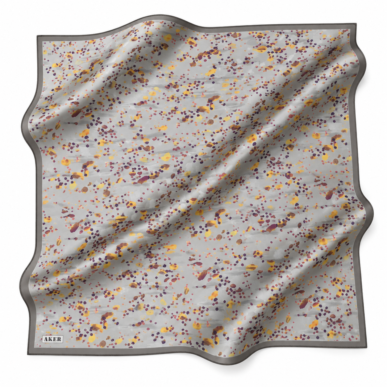 Aker Saf Tivil İpek Eşarp 9192713 913 Gri Leopar Desen