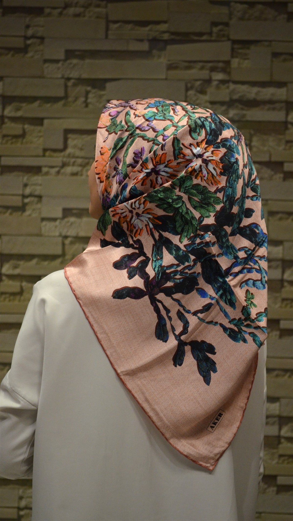 Aker Saten Lüks İpek Eşarp Pastel Elegance
