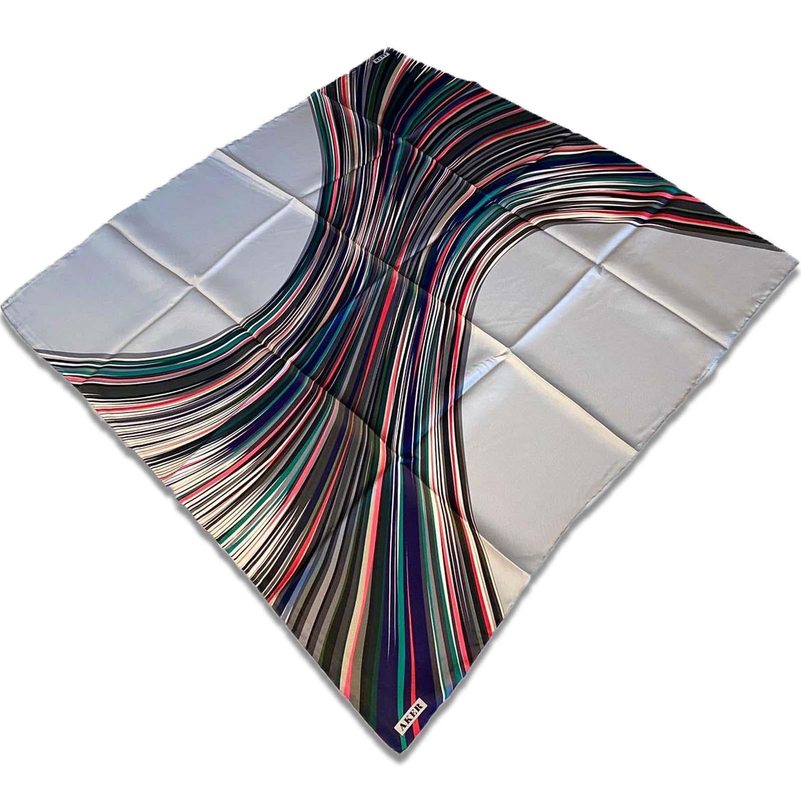 Aker Siyah Karma Desen Tivil İpek Eşarp 8842713-971