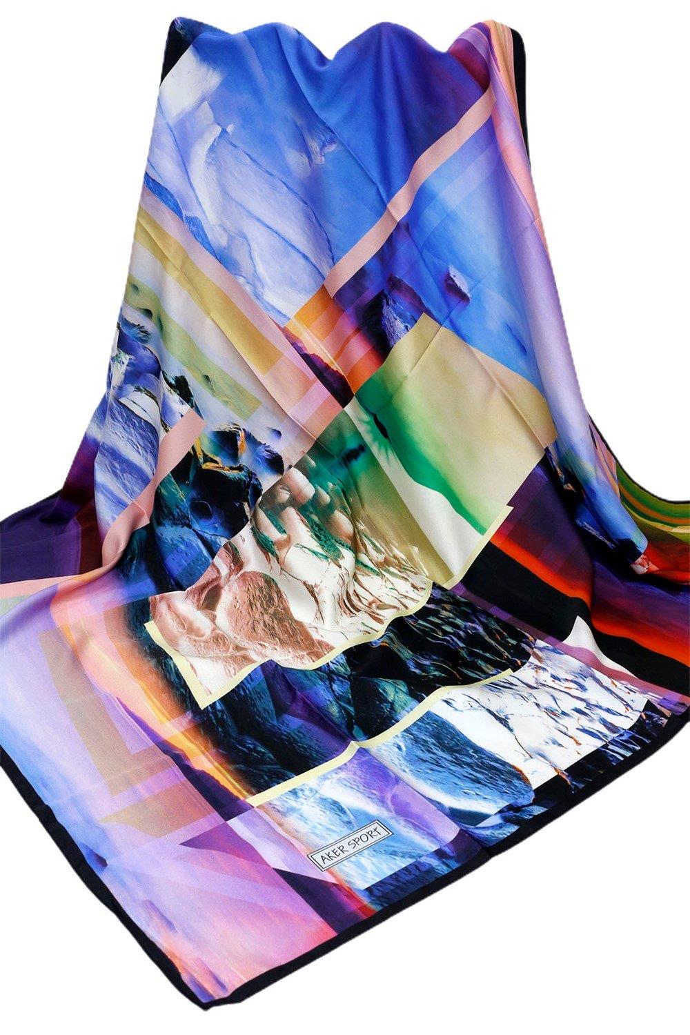 Aker Sport Tivil Eşarp IST 7515797-912 Lacivert Geometrik Desen                                