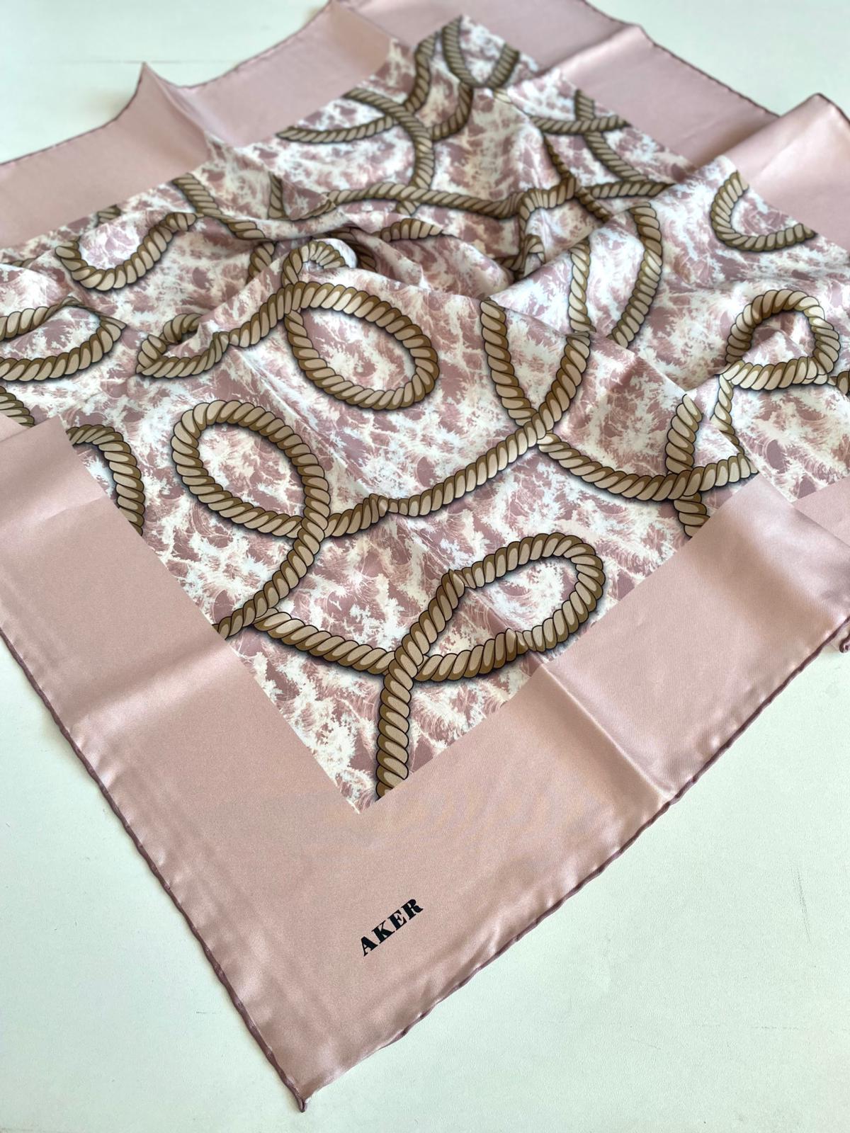Aker Tivil İpek Eşarp 8523713-991-47894 Pembe Karışık Desen