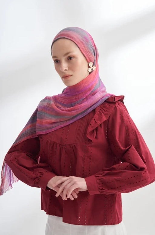 Armanda Organic Touch Viskoz Degrade Şal 3604 857 Pudra Gri Blend Desen