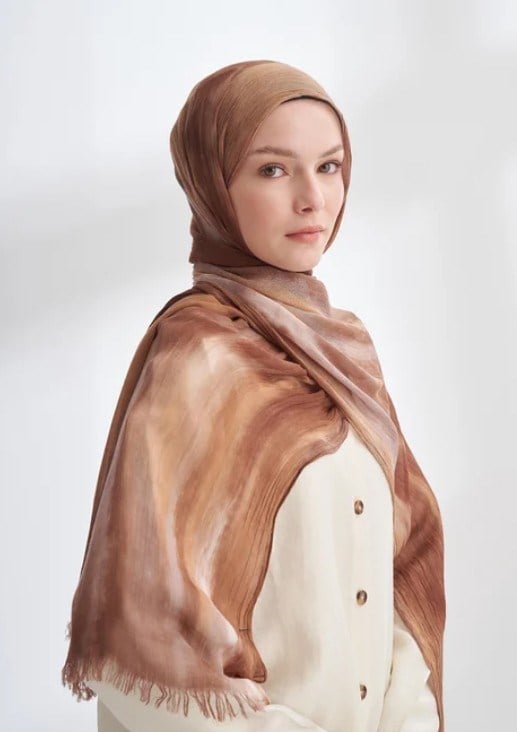 Armanda Organic Touch Viskoz Degrade Şal 3604 114 Camel Blend Desen