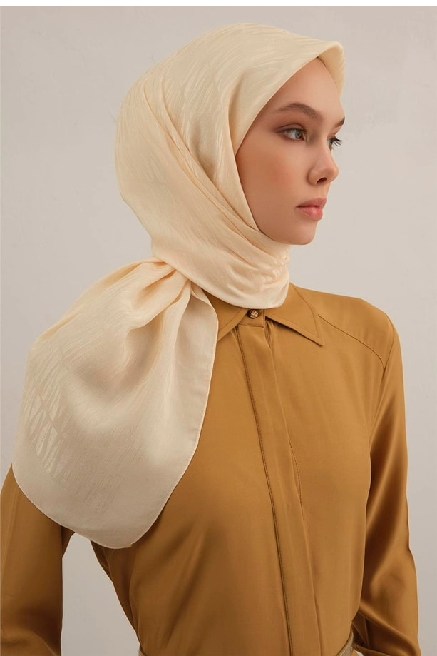 Armine Lyocell Eşarp 3-60 Krem Desenli 47347
