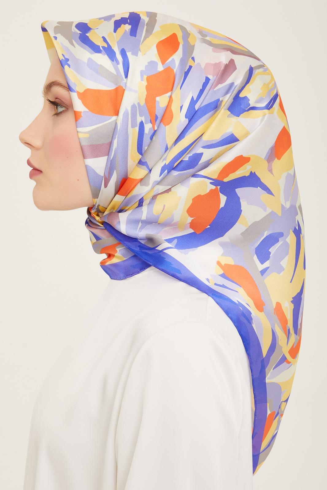 Armine Mor Kraliyet Tasarım Saf İpek Moda Eşarp
