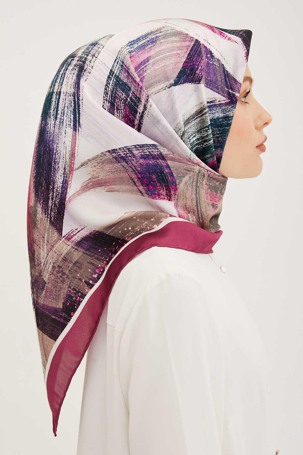 Armine Mürdüm Batik Motifli Lüks İpek Eşarp