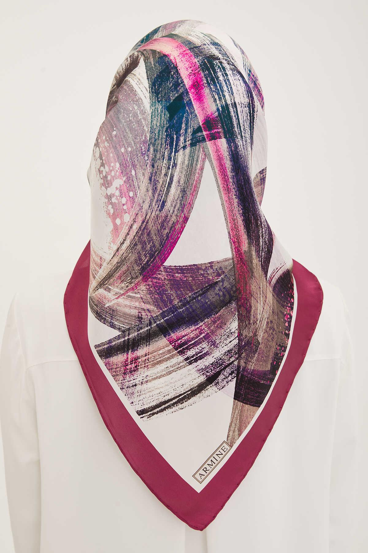 Armine Mürdüm Batik Motifli Lüks İpek Eşarp