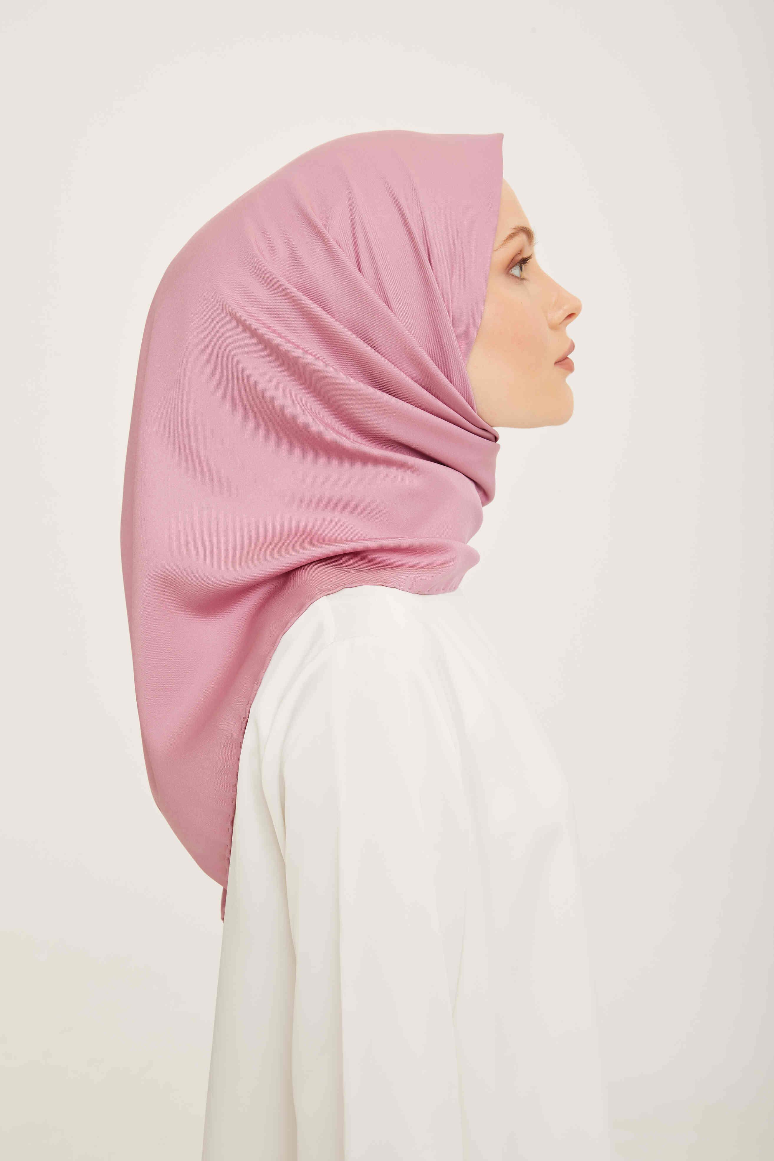 Gül Kurusu Şık Fon Eşarp Elegan Stili