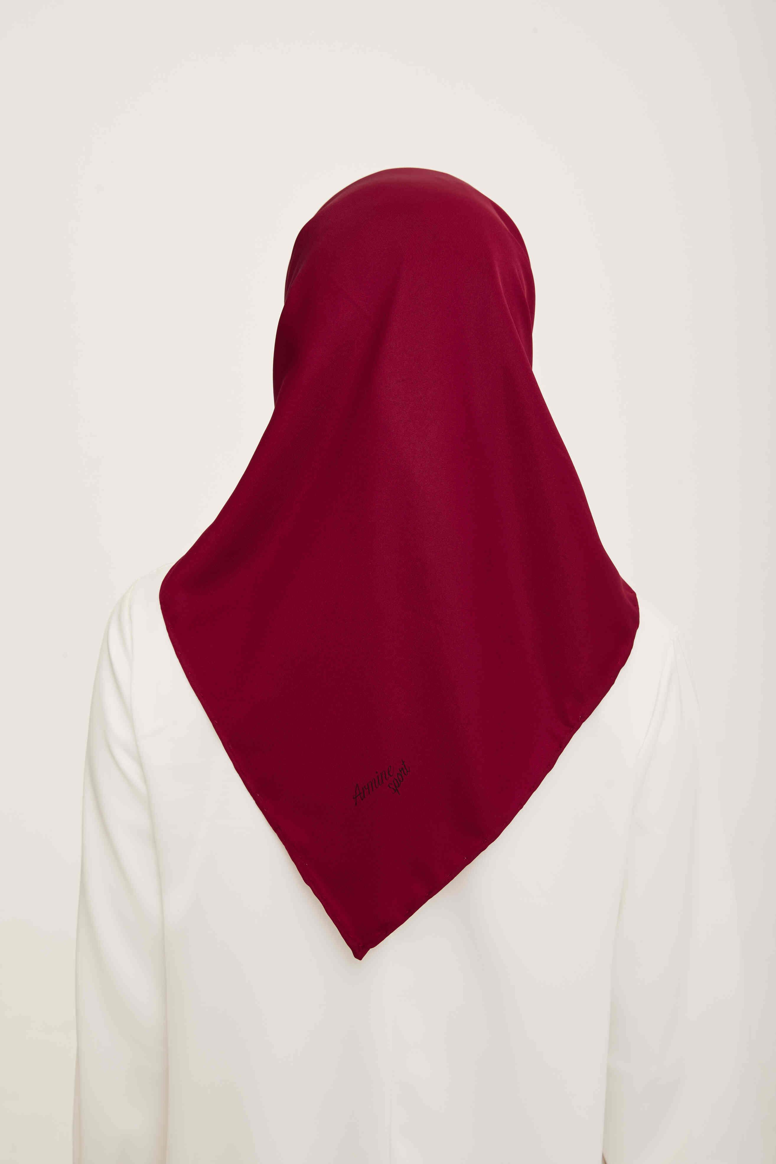 Armine Bordo Minimalist Düz Renk Fon Eşarp 882
