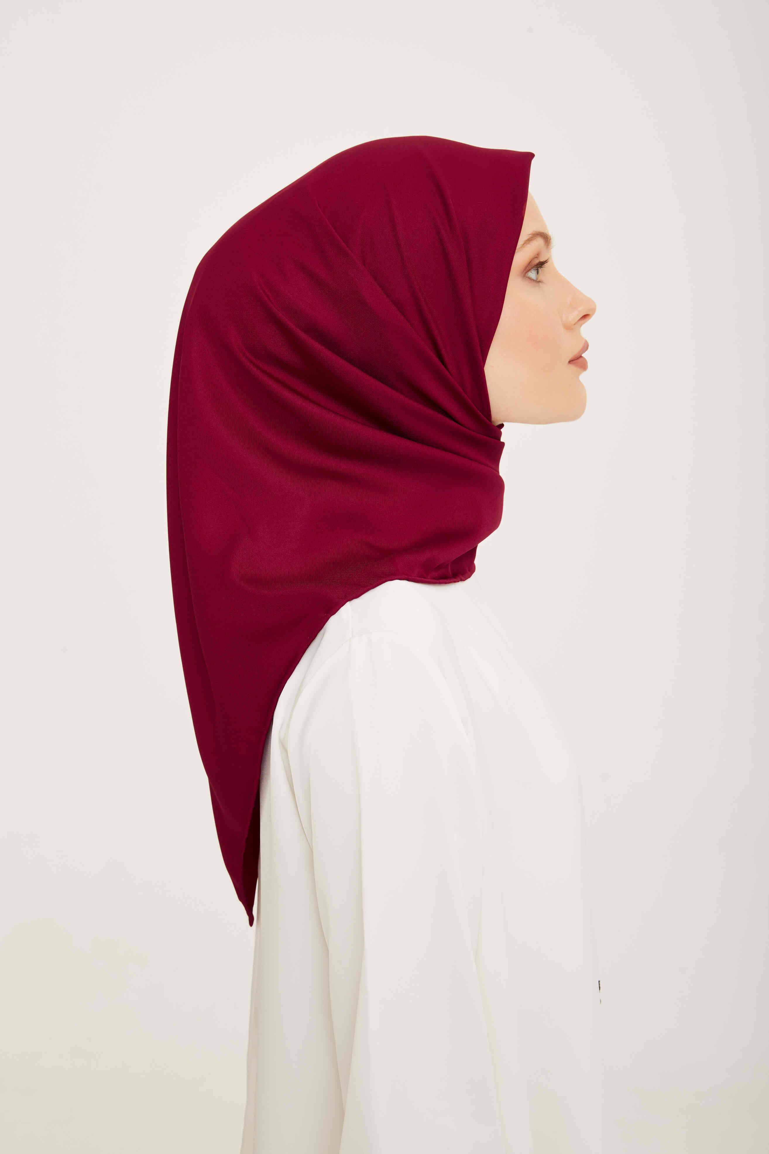 Armine Bordo Minimalist Düz Renk Fon Eşarp 882