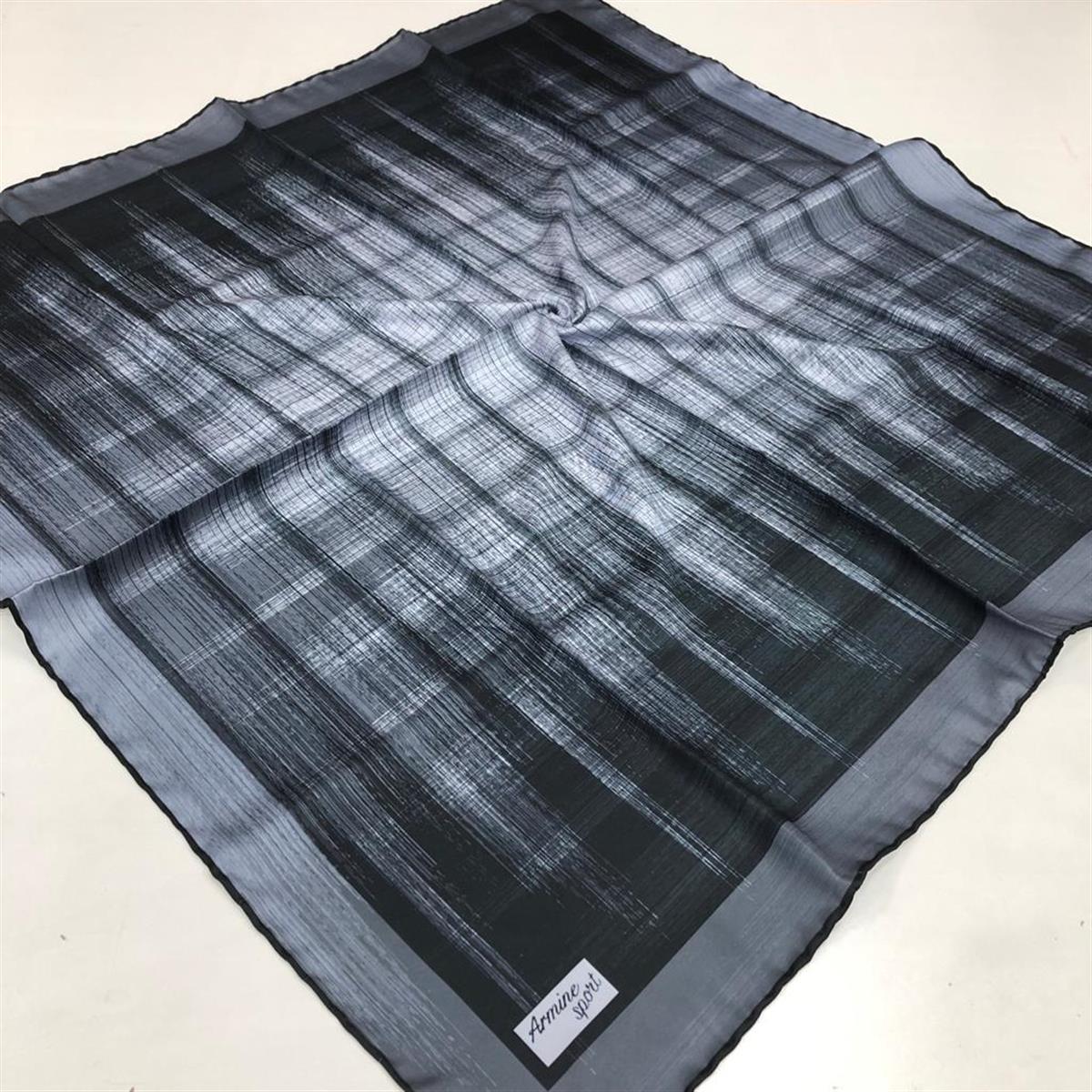 Armine Siyah Desenli Şık Yazlık Eşarp