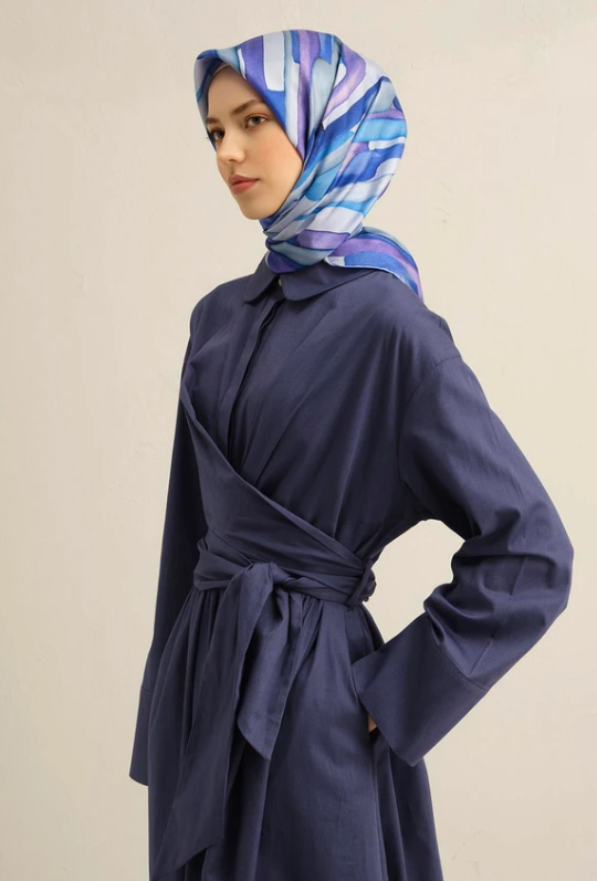 Armine Sura İpek Eşarp 9306-06 Mor Karışık Desen 