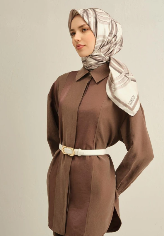 Armine Sura İpek Eşarp 9333-82 Beyaz Karışık Desen 