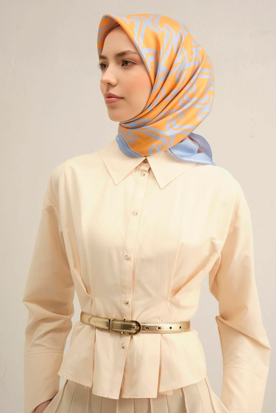 Armine Sura İpek Eşarp 9343-35 Lila Karışık Desen 