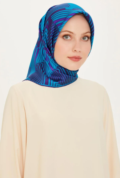 Armine Tivil İpek Eşarp 9218-07 Mor Karışık Desen 