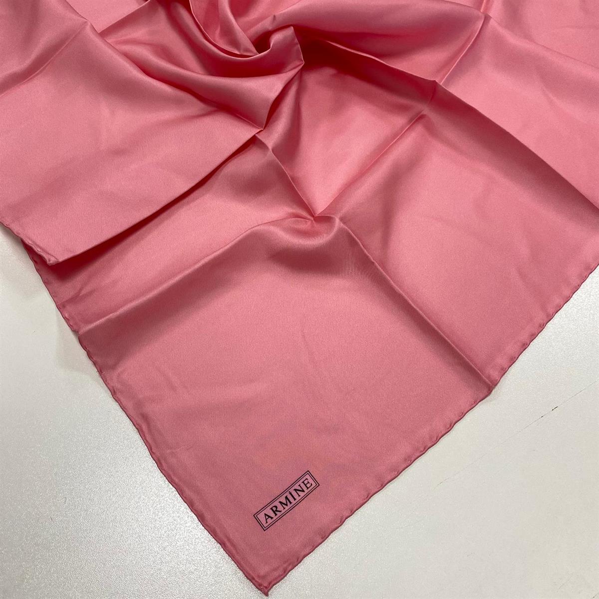 Armine İpek Pembe Düz Renk Lüks Eşarp