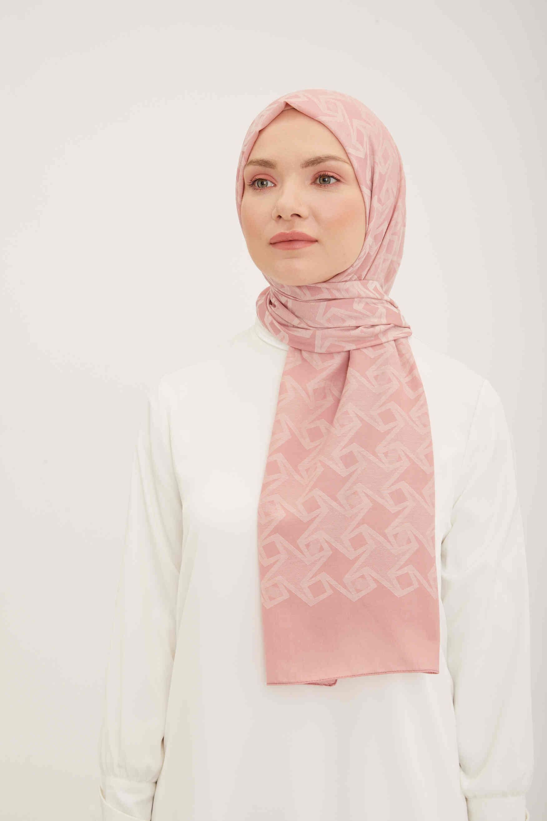 Pudra Desenli Modern Akasya Şal Armine Trend