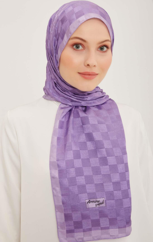 Armine Trend B.Janjan Şal 85 - Mor Dama Desen