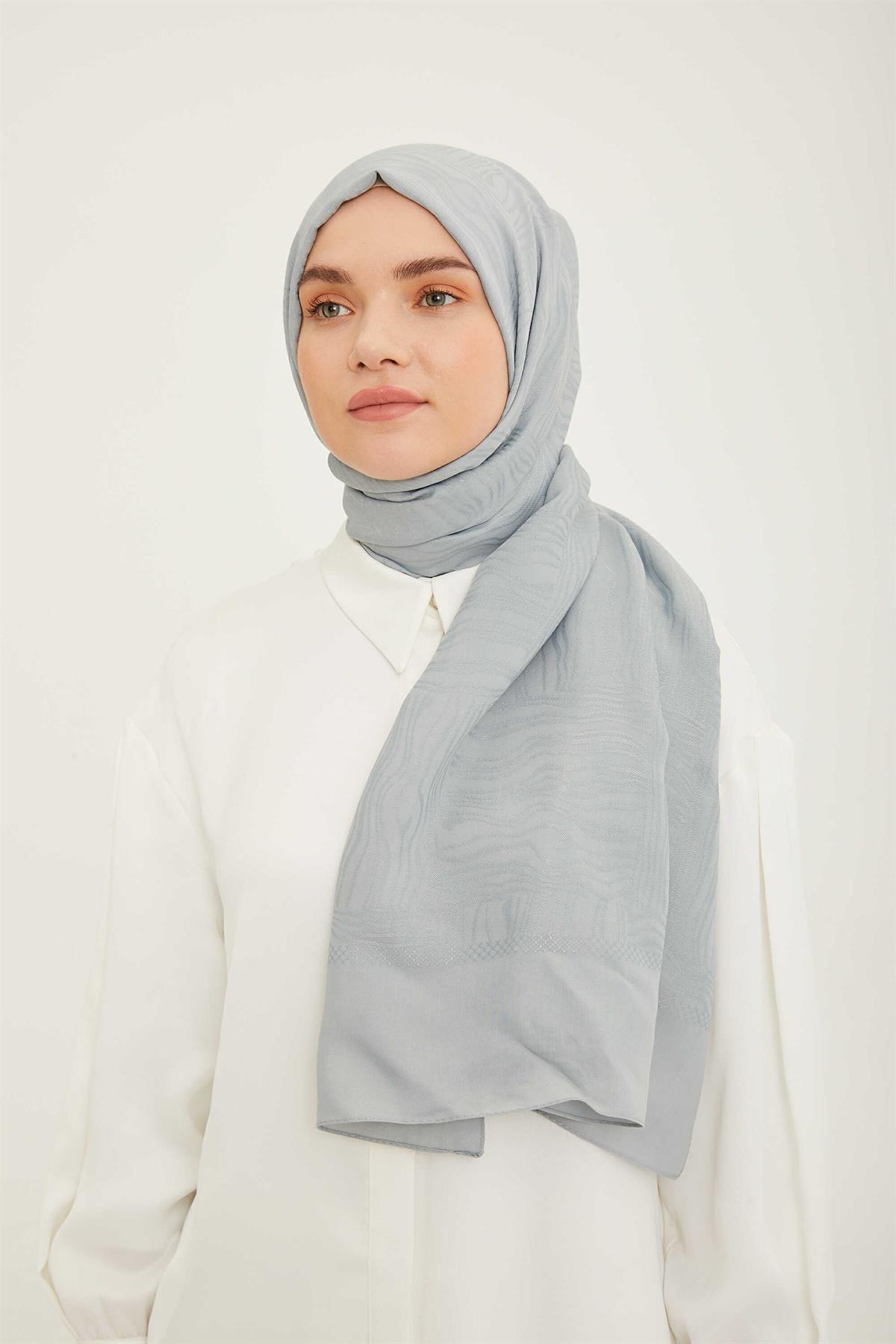 Armine Trend Buz Mavi Moda Şal Hazan Rüzgarı
