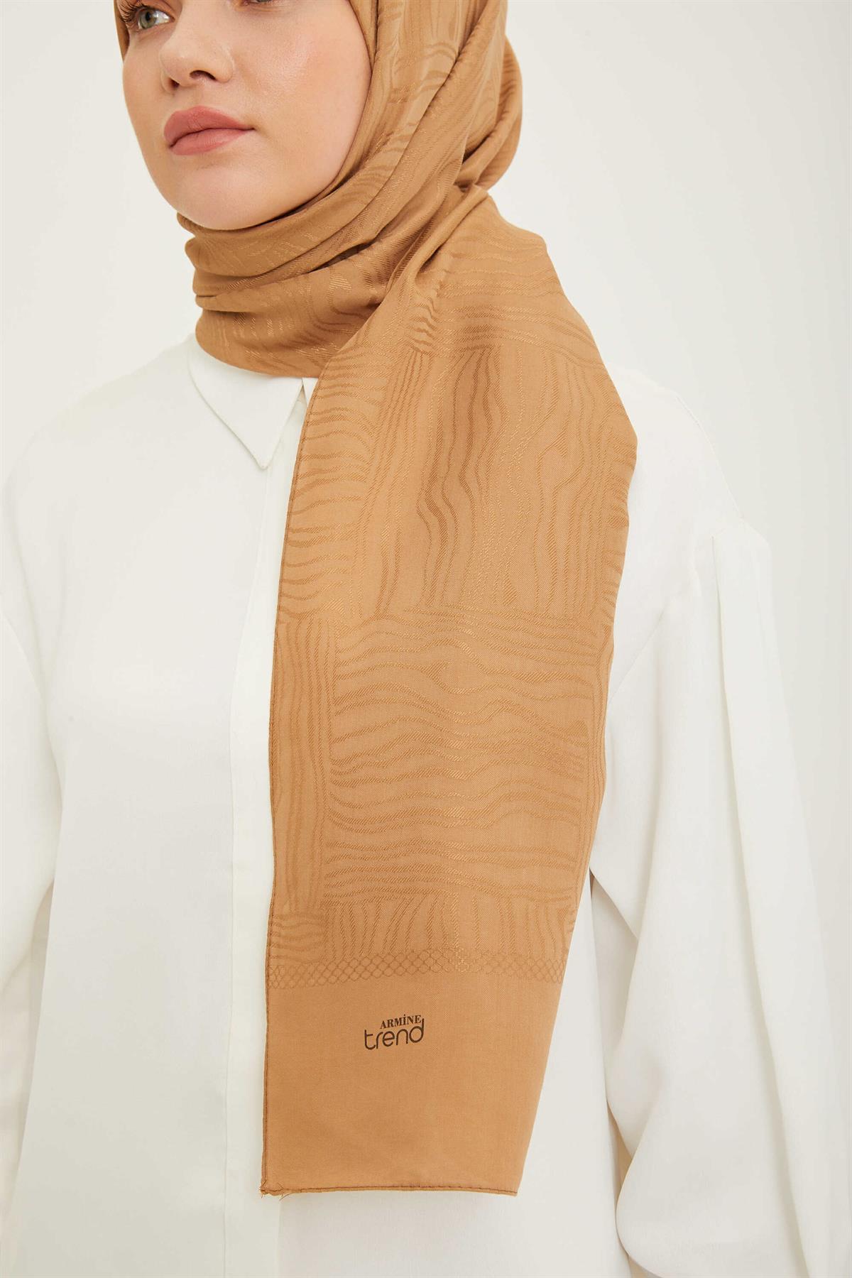 Camel Renk Soft Doku Hazan Şal Rahat Şıklık