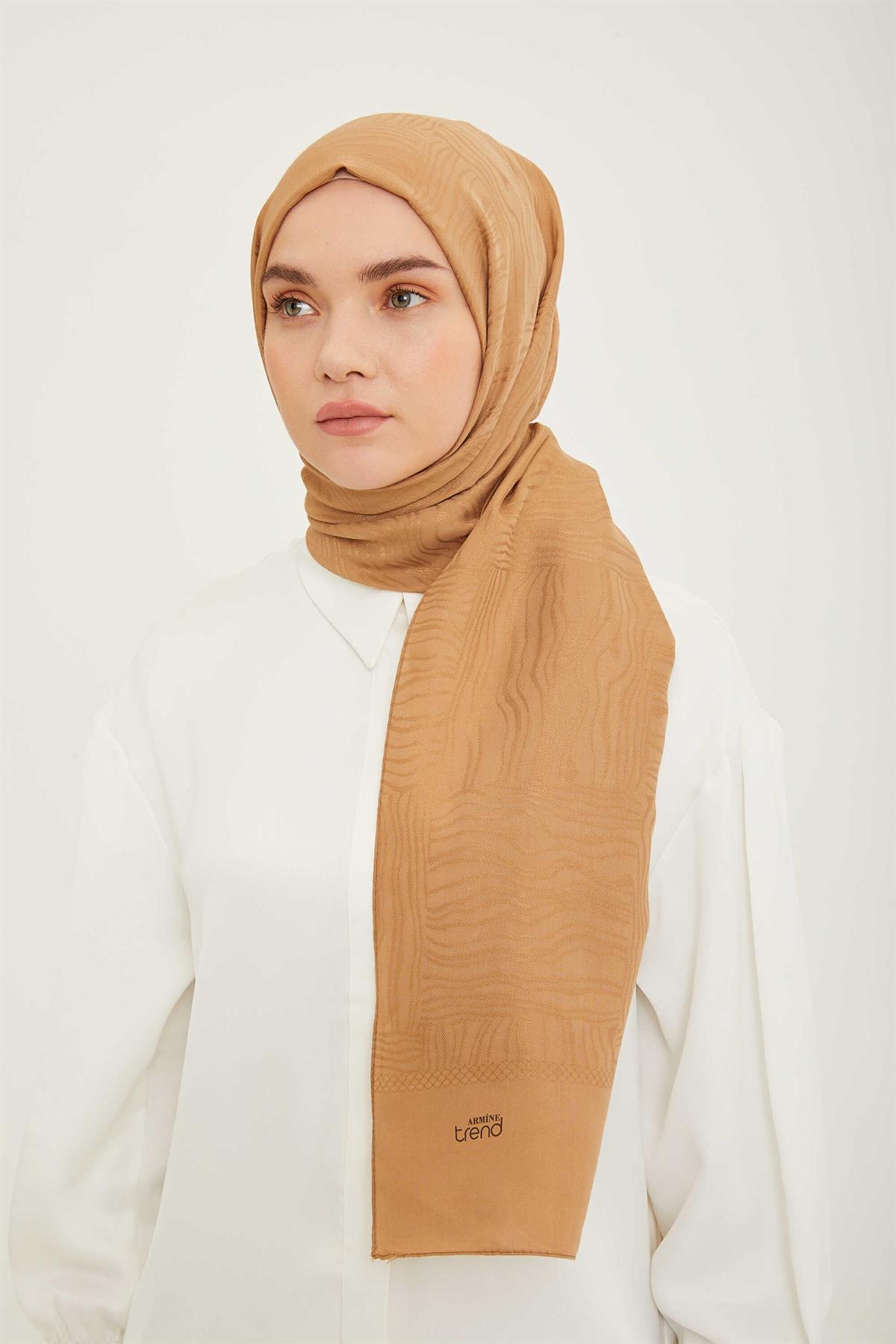 Camel Renk Soft Doku Hazan Şal Rahat Şıklık