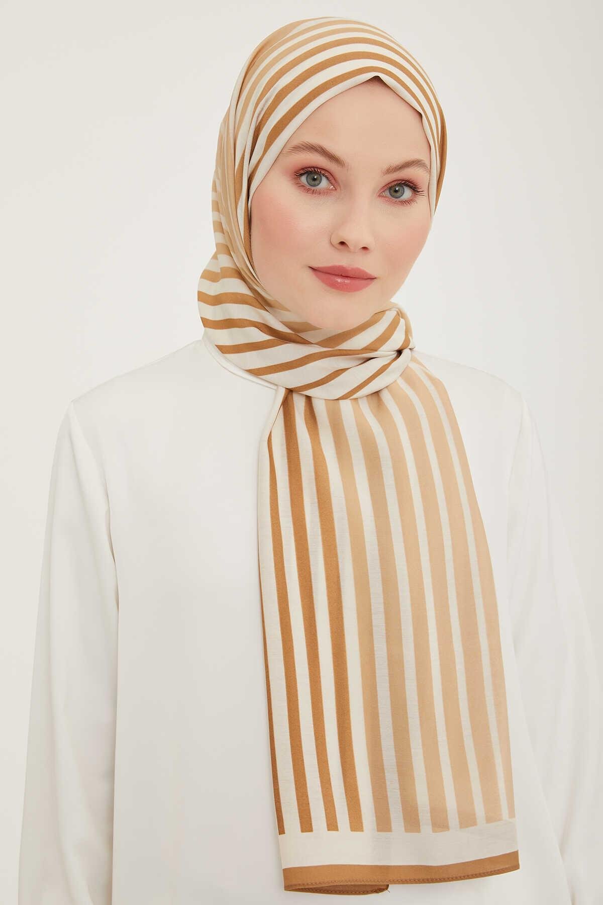 Elegant Çizgili Modal Şal Armine Trend Desen Şıklığı