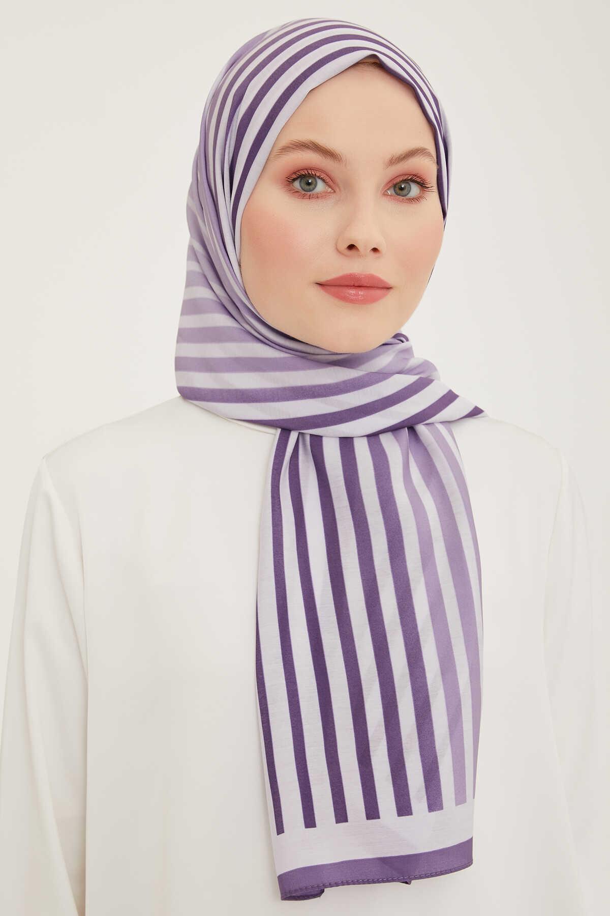 Çizgili Moda Modal Şal Tarz Armine Trend Şıklık