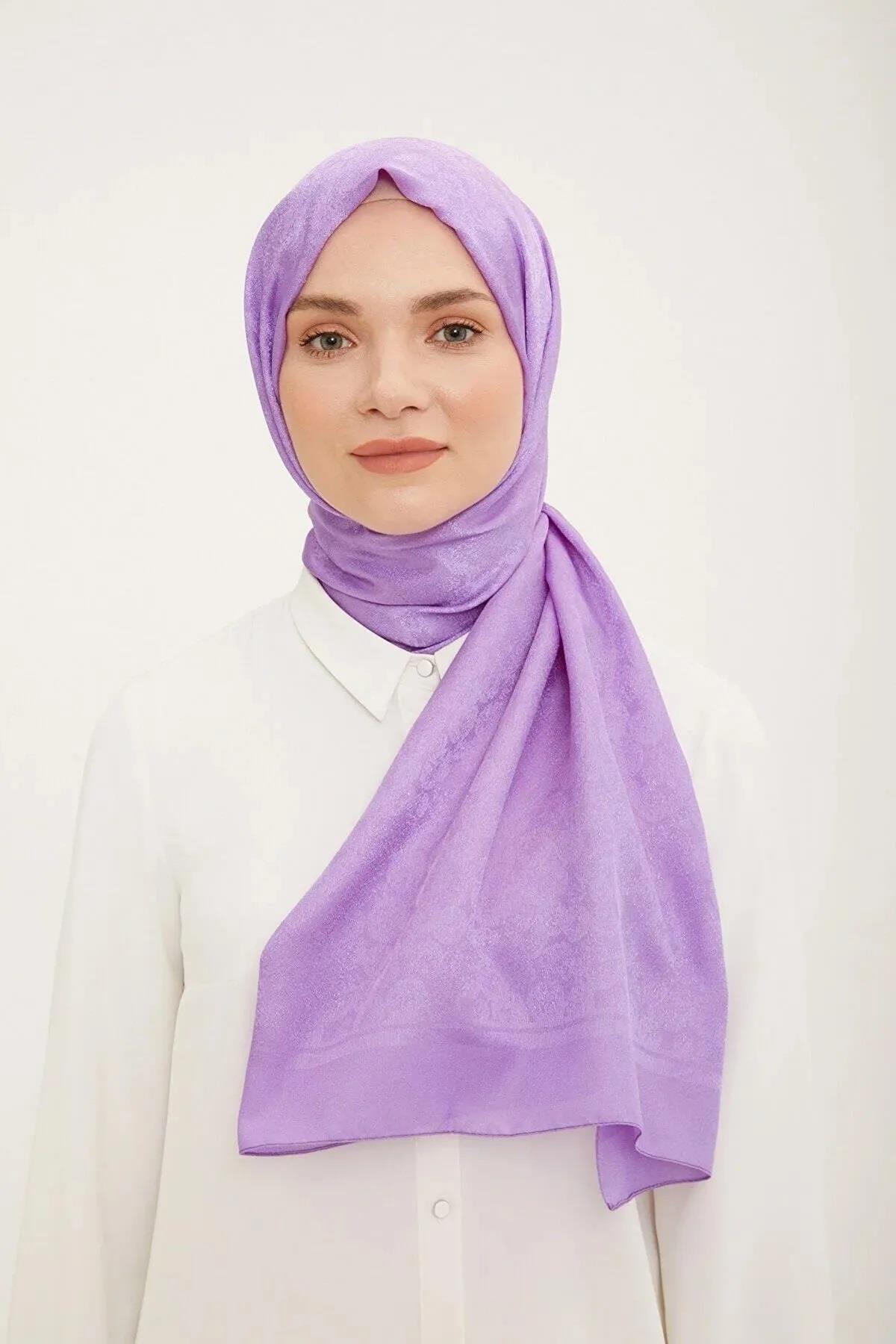 Eflatun Parlaklığı Armine Şık Desenli Şal
