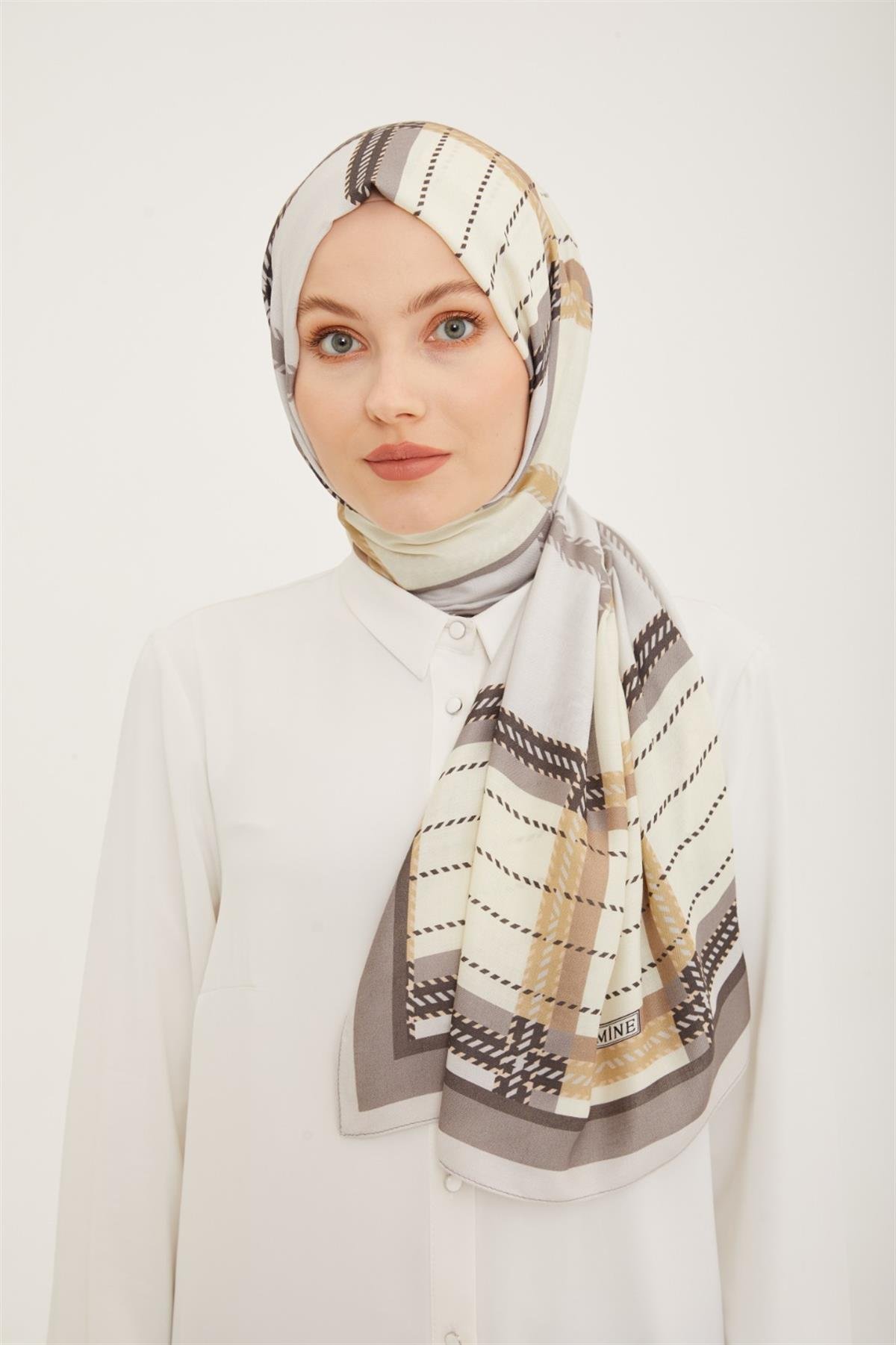Ekose Desenli Modern Armine Şal 28