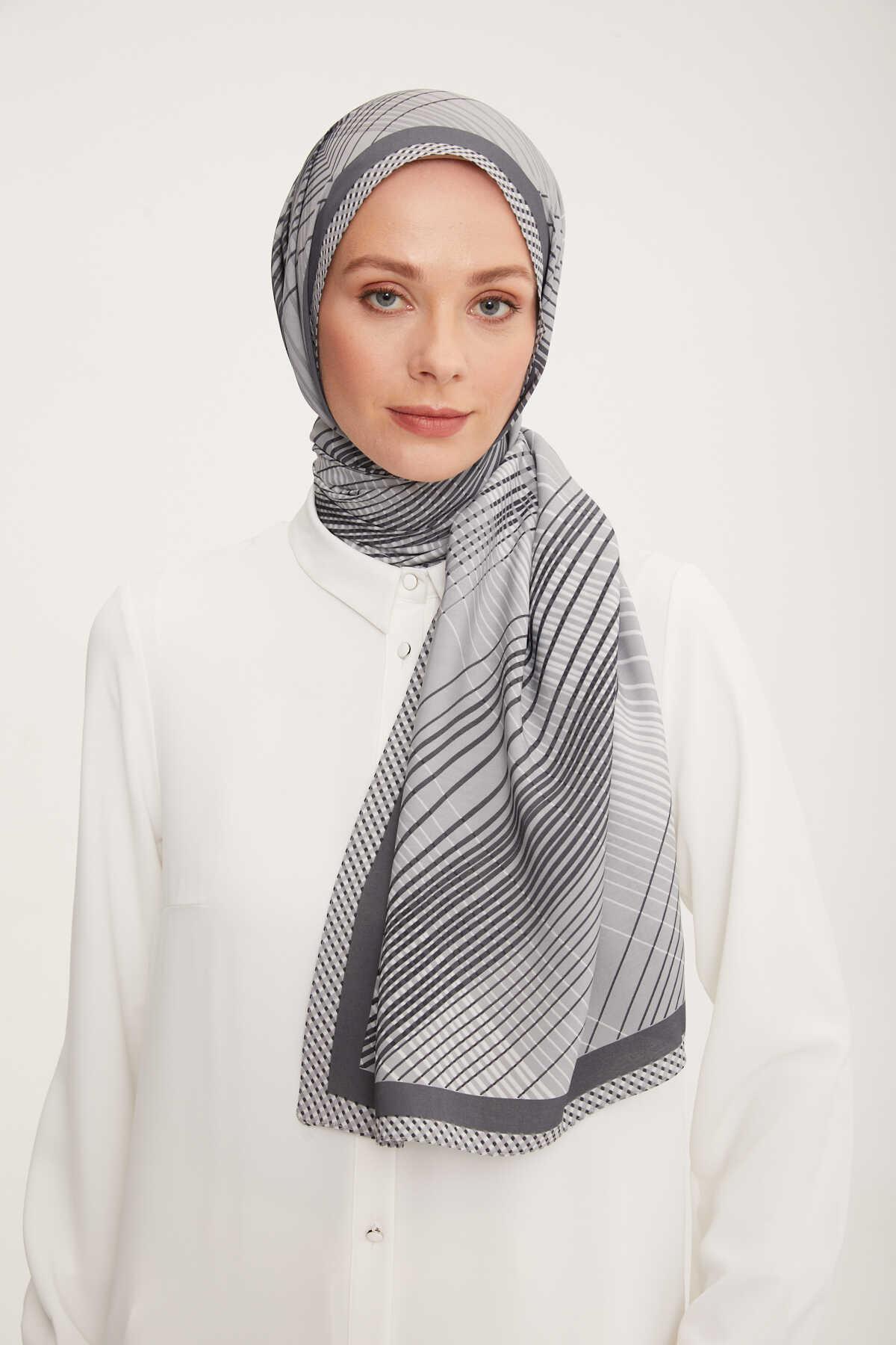 Modern Gri Modal Şal Armine Zarafet