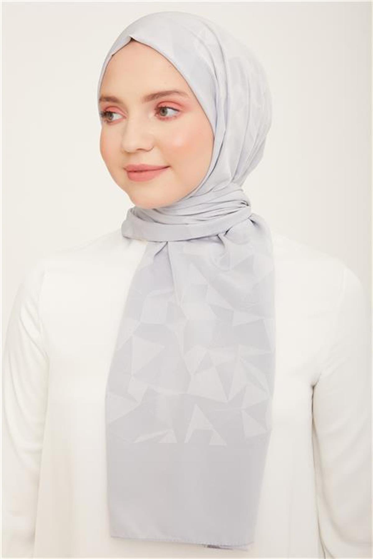 Armine Trend Kaplan Desenli Gümüş Şal