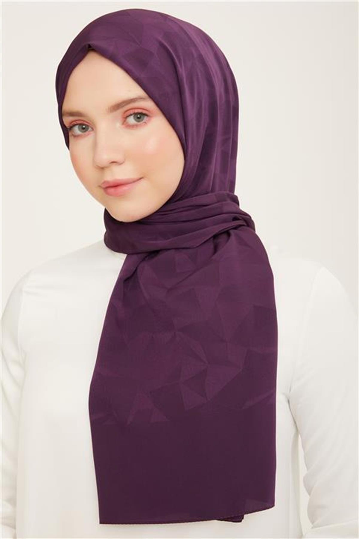 Armine Trend Kapsül Mor Desenli Şık Şal