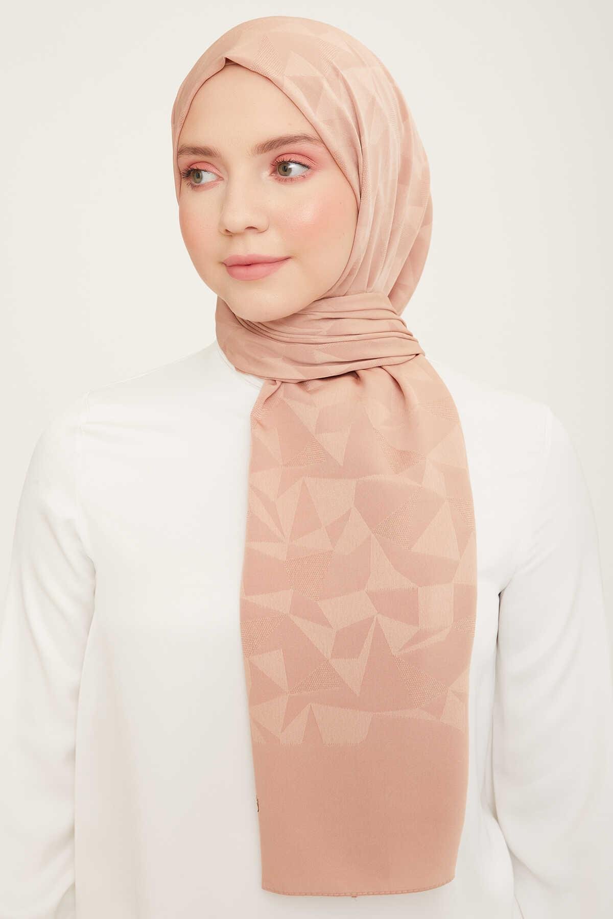 Armine Trend Capri Desenli Nude Şal