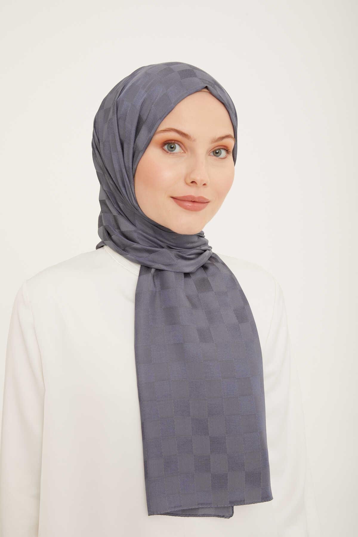 Armine Trend Füme Dama Desen Diamond Jakarlı Şal