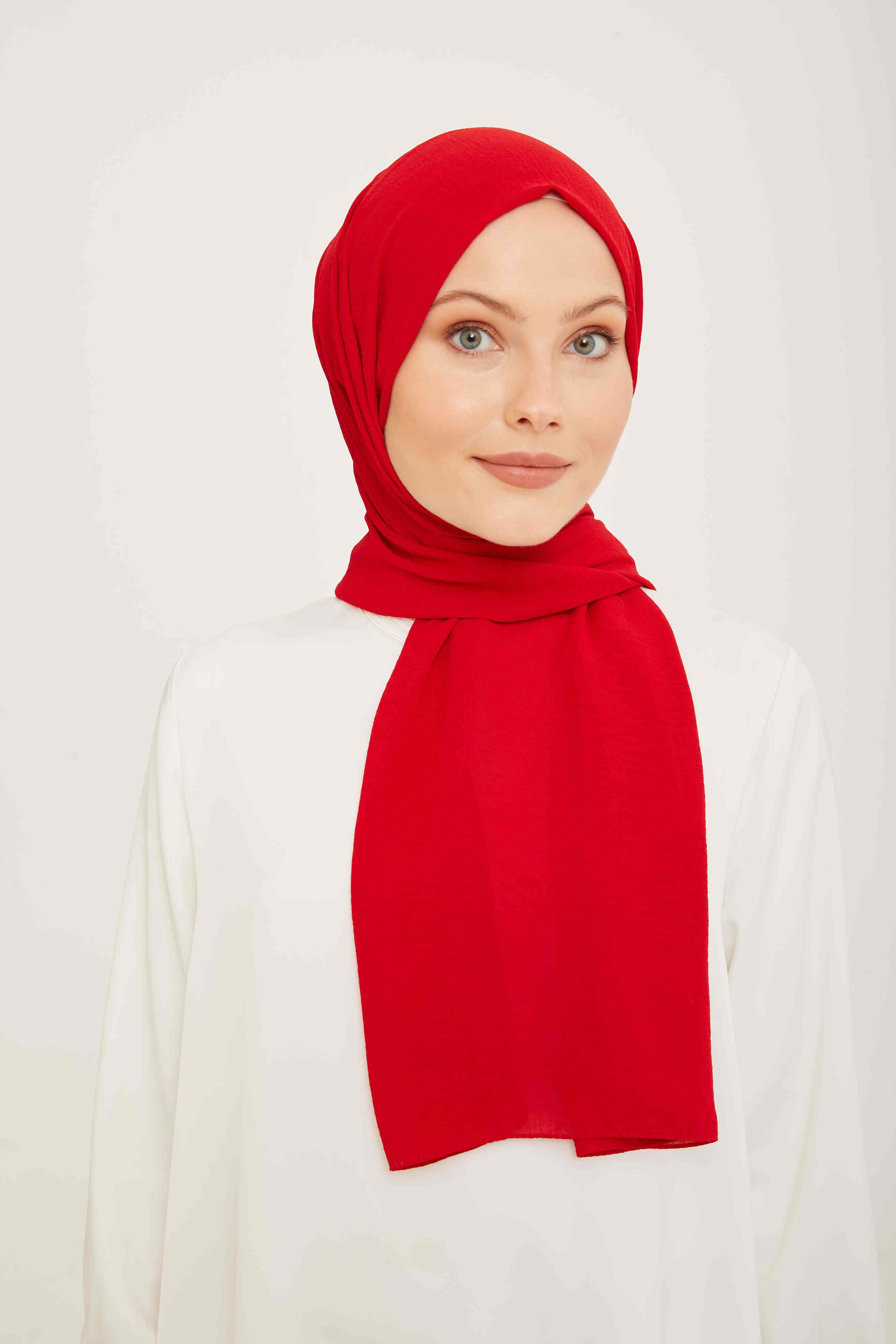 Armine Moda Kırmızı Zarafet Cazz Şal Kırmızının Şıklığı