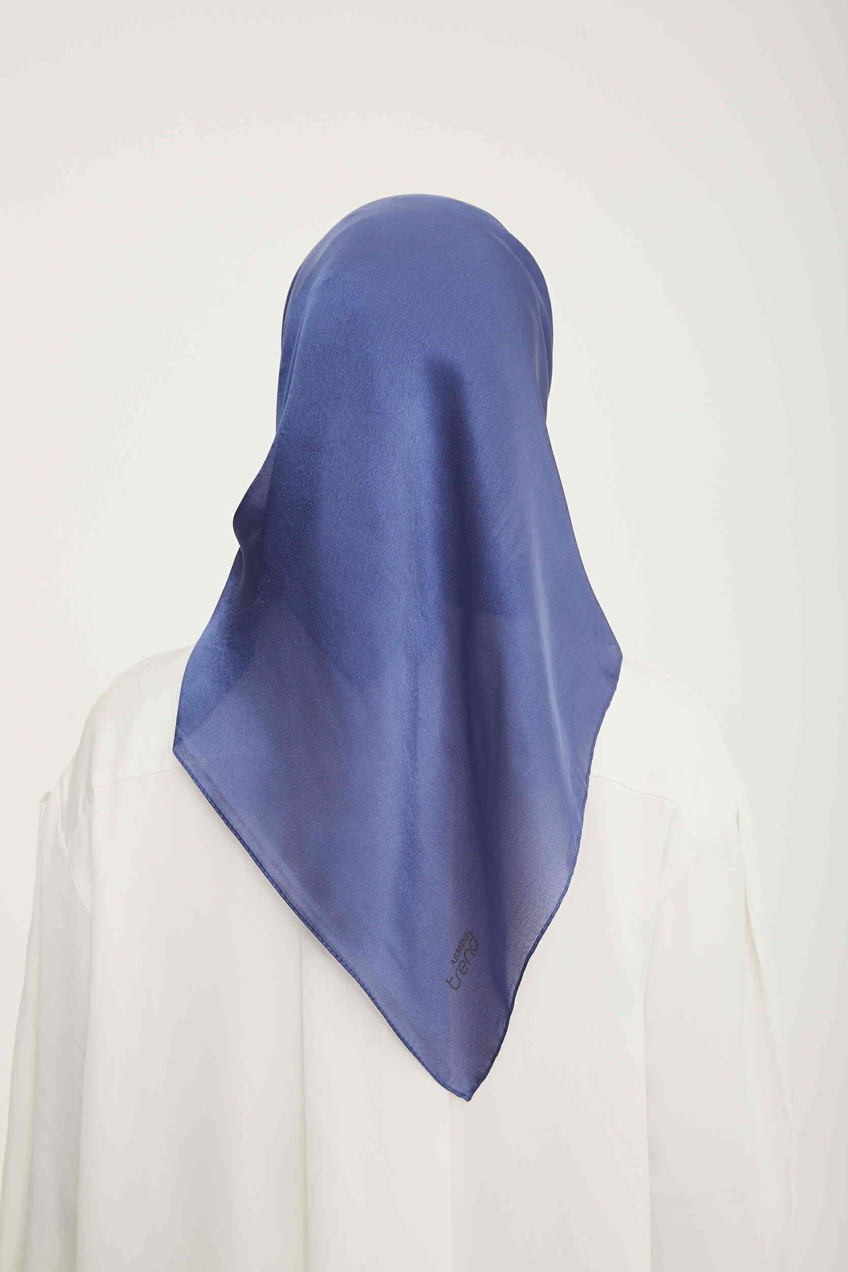 Armine Moda Mavi Şifon Parlak Eşarp Şıklık