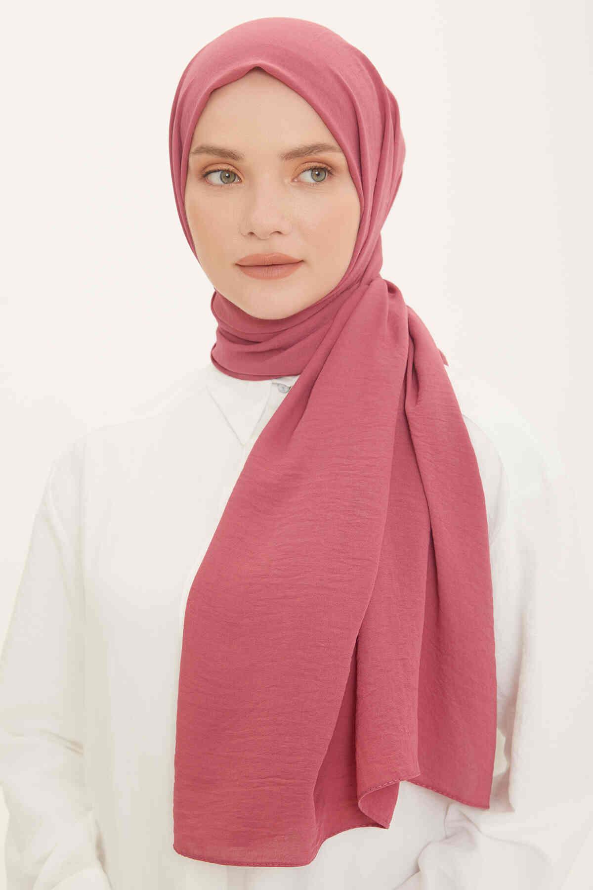 Armine Trend Koyu Pembe Şık Tek Renk Cazz Şal