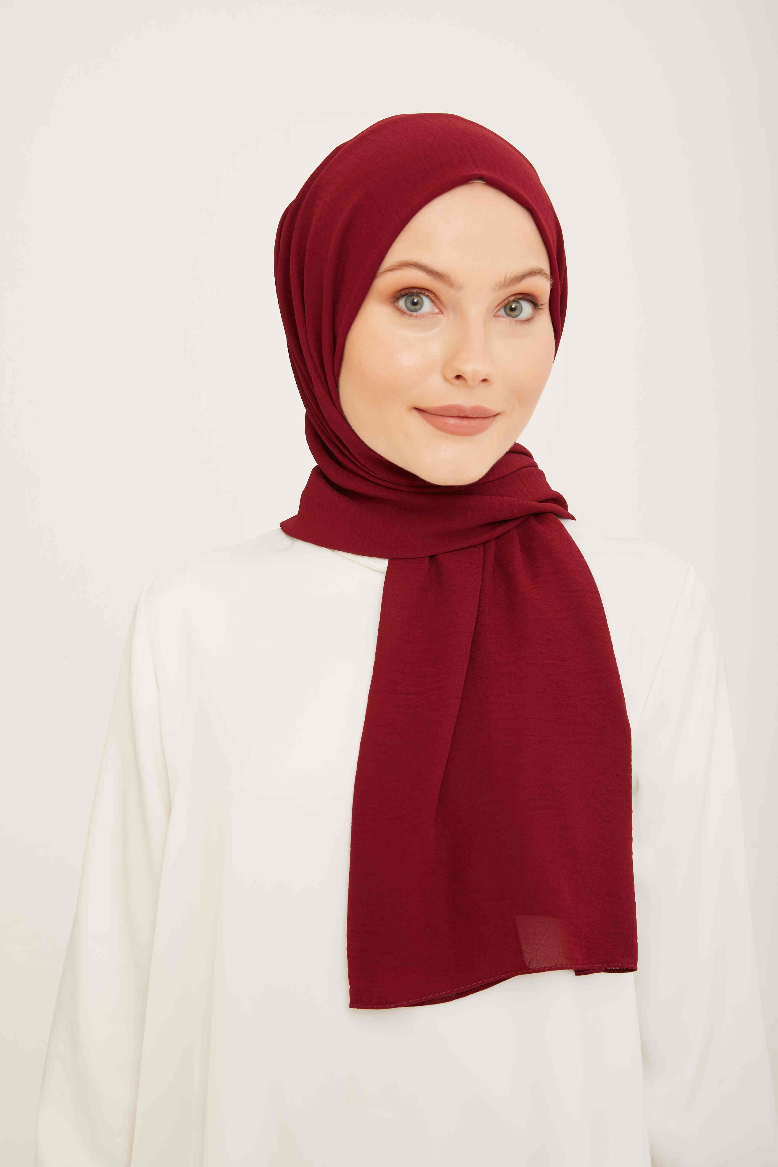Armine Moda Koyu Vişne Özel Tek Renk Cazz Şal Vişne Şıklığı
