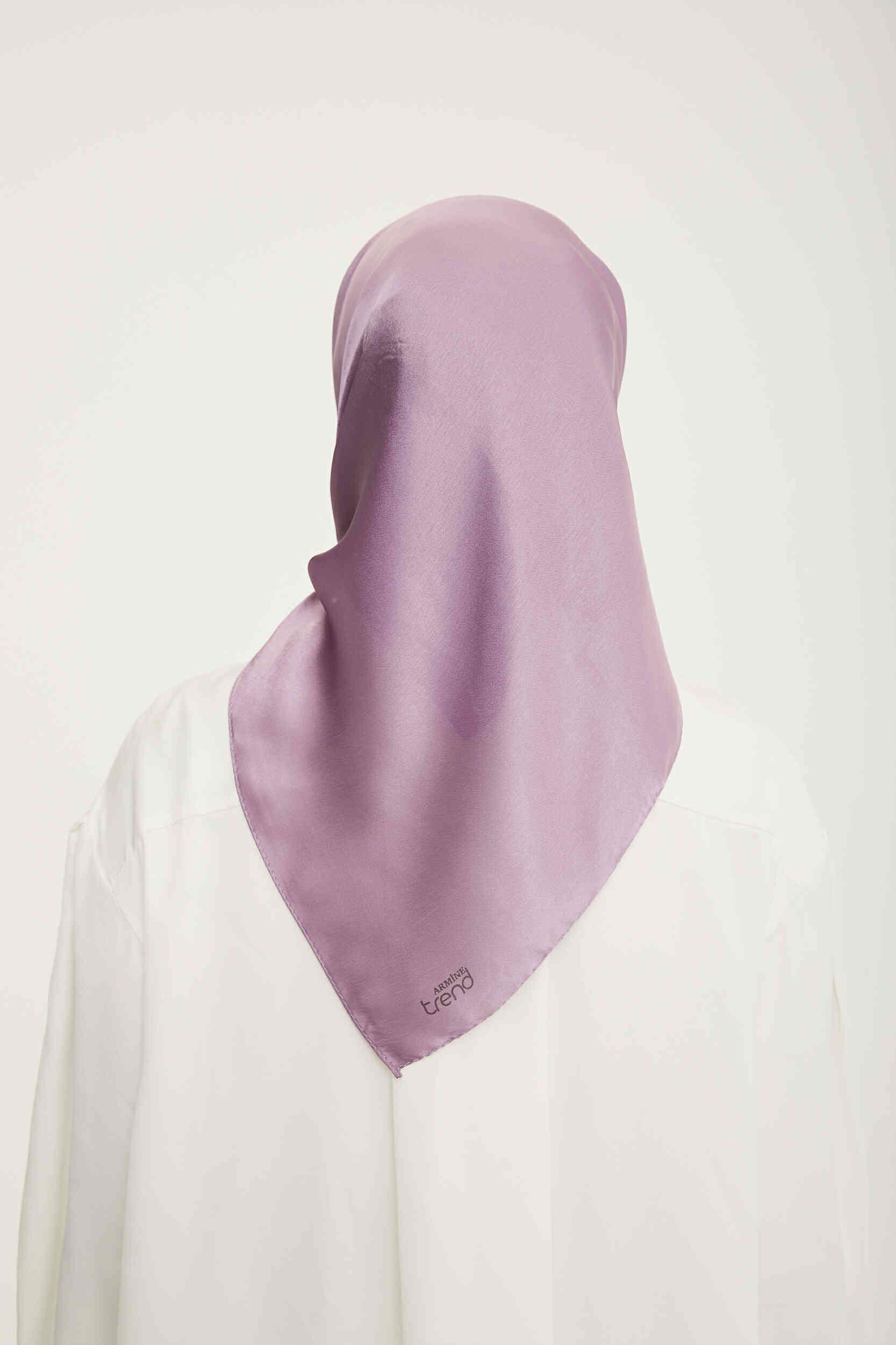 Armine Trend Lila Parlak Düz Renk Şifon Eşarp