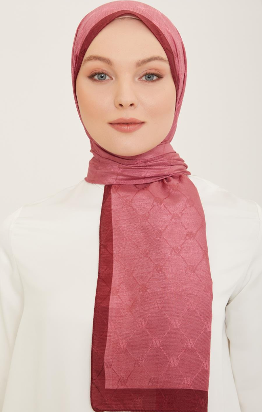 Armine Trend Monogram Şal IST 2-127 - Vişne Çürüğü