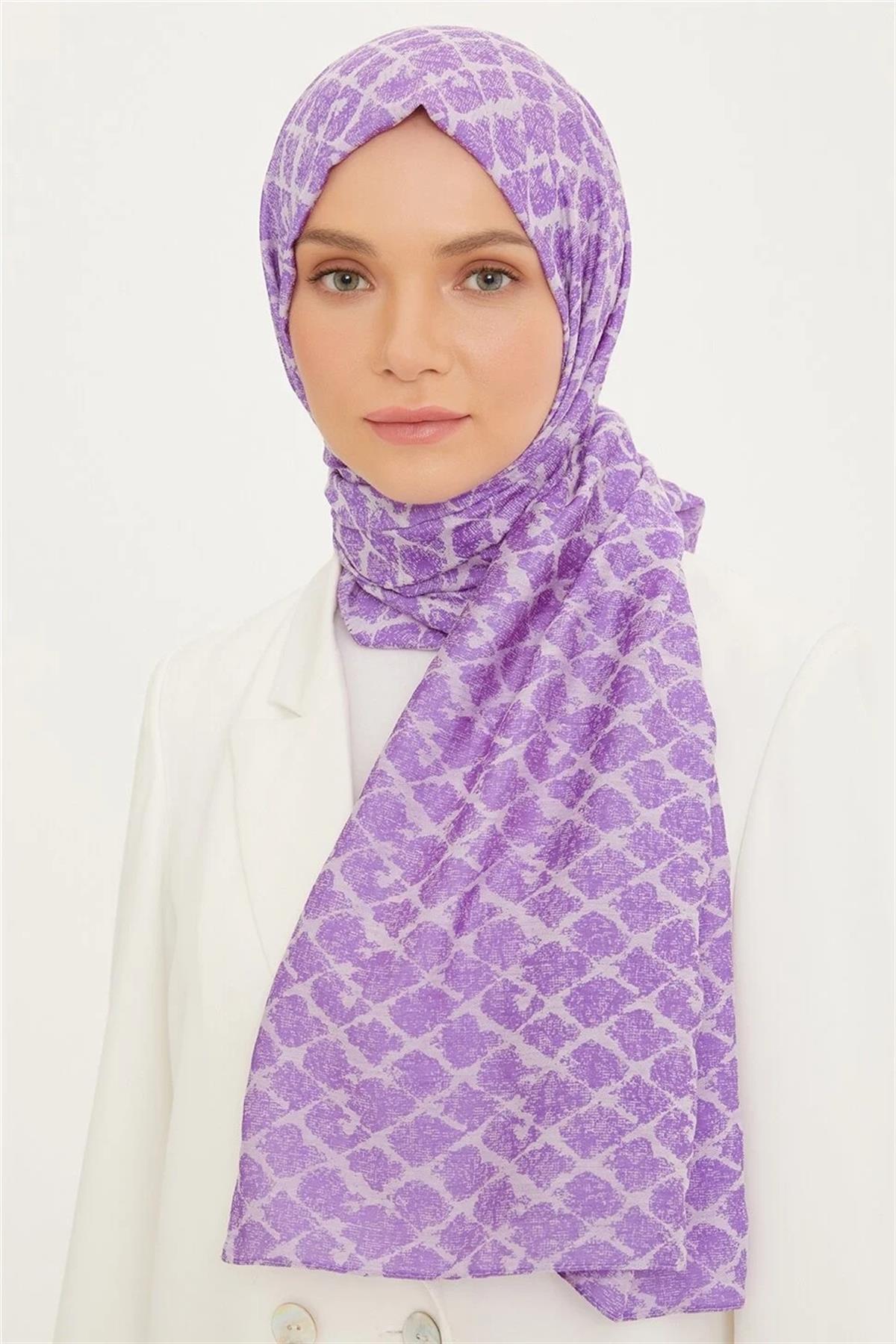 Armine Trend Mor Şıklık Lina Şal Lila Doku